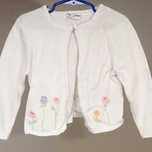 $3/$18 Girls white Floral Cardigan 3T